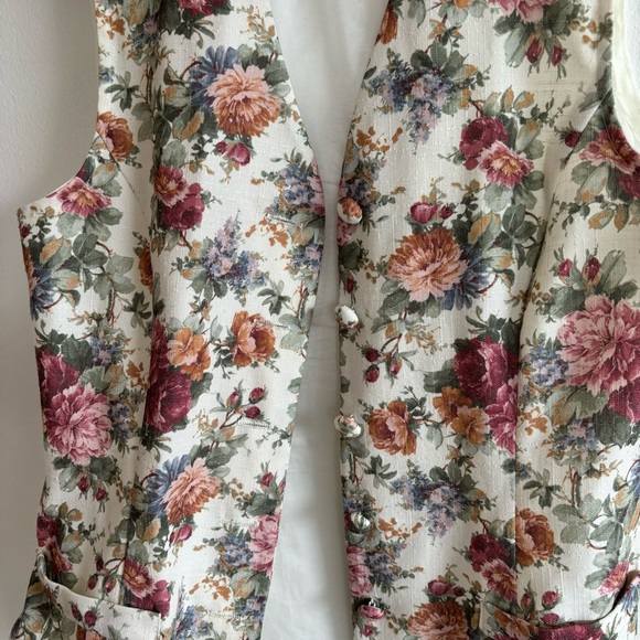 Vintage 90s Floral Vest Blouse - Picture 3 of 5